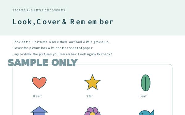 Cropped watermarked sample of Look, Cover & Remember